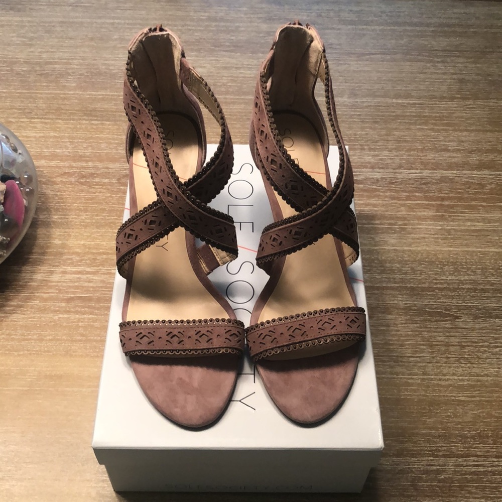 NWT Sole Society Mauve Venus High Heel Sandals size 10 M - Picture 2 of 11
